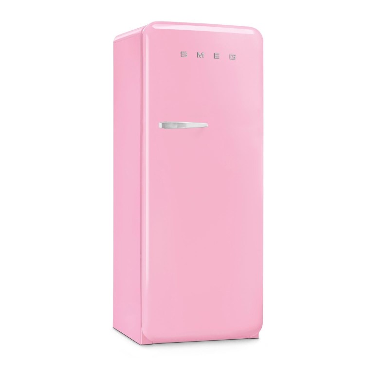 Smeg 244 Litre Fifties Style Right Hand Hinge Freestanding Fridge With Ice Box – Pink