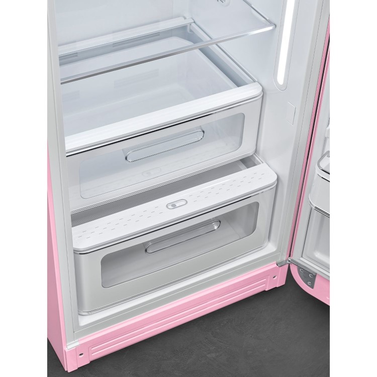 Smeg 244 Litre Fifties Style Right Hand Hinge Freestanding Fridge With Ice Box – Pink