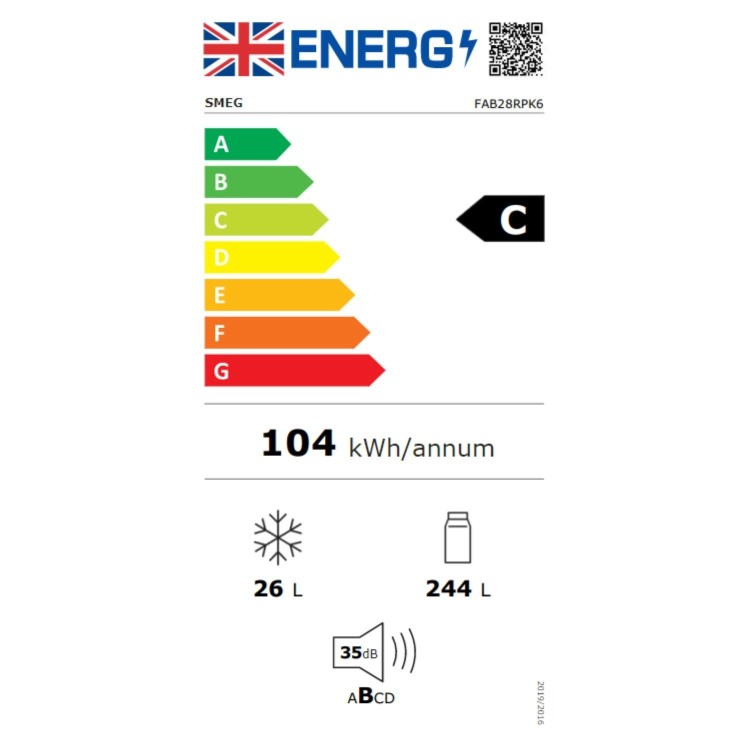 Smeg 244 Litre Fifties Style Right Hand Hinge Freestanding Fridge With Ice Box – Pink
