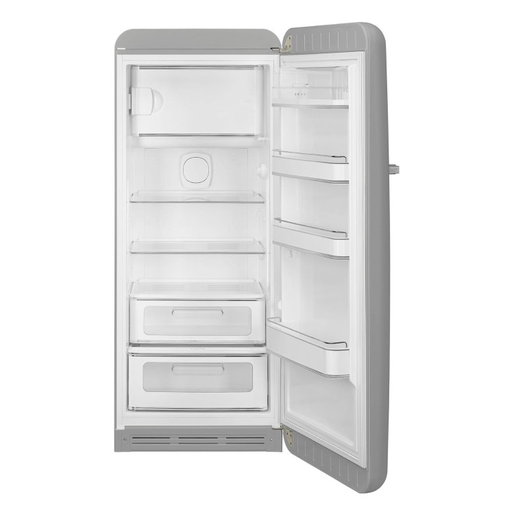 Smeg 244 Litre Fifties Style Right Hand Hinge Freestanding Fridge With Ice Box – Silver