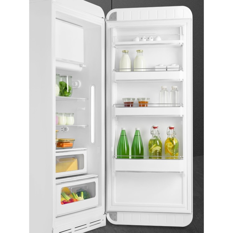 Smeg 244 Litre Fifties Style Right Hand Hinge Fridge with Icebox - White