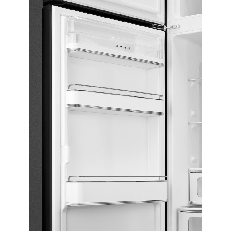 Smeg 294 Litre Fifties Style Left Hand Hinge 70/30 Fridge Freezer - Black