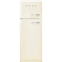 Smeg 294 Litre Fifties Style Left Hand Hinge Top Mount Fridge Freezer - Cream