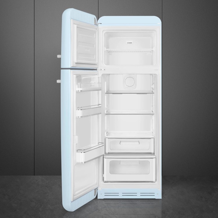 Smeg 294 Litre Fifties Style Left Hand Hinge 70/30 Fridge Freezer - Pastel Blue
