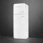 Smeg 294 Litre Fifties Style Left Hand Hinge 70/30 Fridge over No Frost Freezer - White