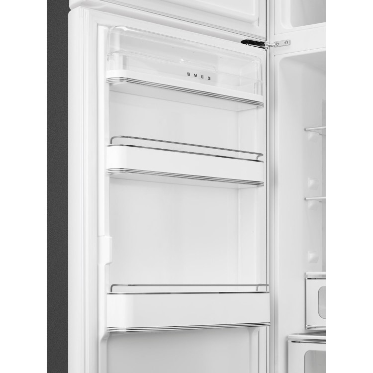 Smeg 294 Litre Fifties Style Left Hand Hinge 70/30 Fridge over No Frost Freezer - White