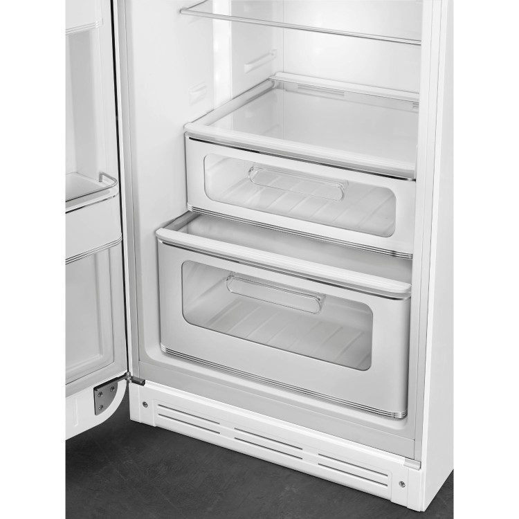 Smeg 294 Litre Fifties Style Left Hand Hinge 70/30 Fridge over No Frost Freezer - White