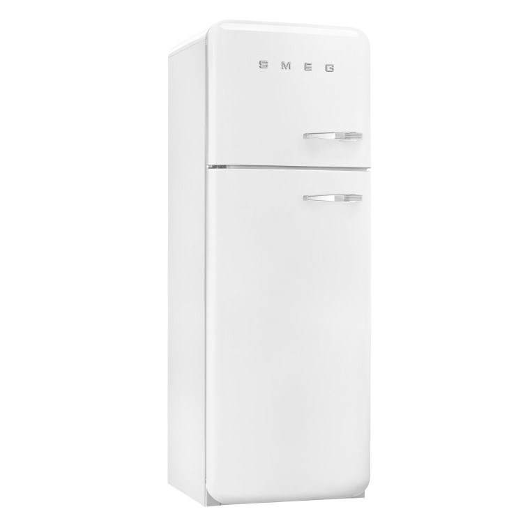 Smeg 294 Litre Fifties Style Left Hand Hinge 70/30 Freestanding Fridge Freezer - White