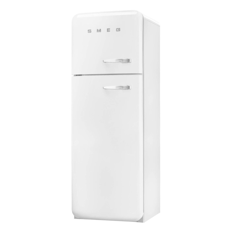 Smeg 294 Litre Fifties Style Left Hand Hinge 70/30 Freestanding Fridge Freezer - White