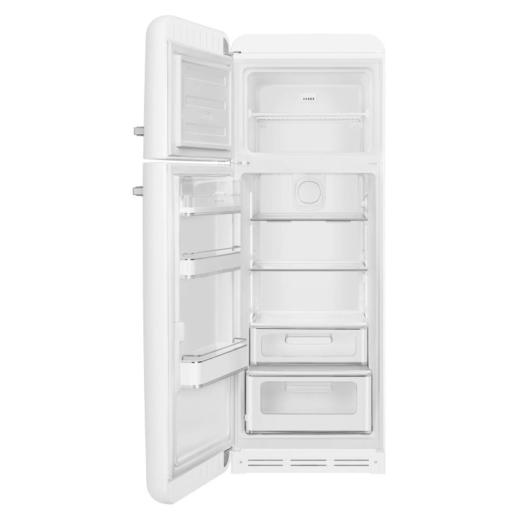 Smeg 294 Litre Fifties Style Left Hand Hinge 70/30 Freestanding Fridge Freezer - White