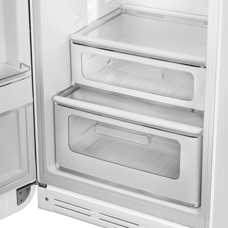 Smeg 294 Litre Fifties Style Left Hand Hinge 70/30 Freestanding Fridge Freezer - White