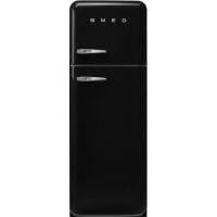 Smeg 294 Litre Fifties Style Right Hand Hinge Top Mount Fridge Freezer - Black