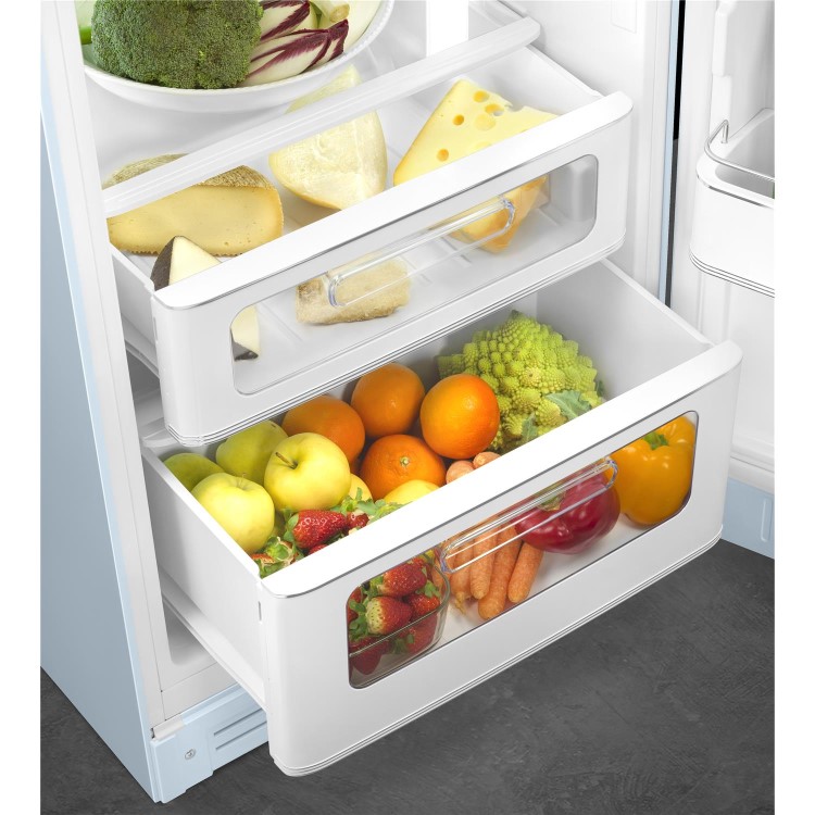 Smeg 294 Litre Fifties Style Right Hand Hinge 70/30 Fridge Freezer - Pastel Blue