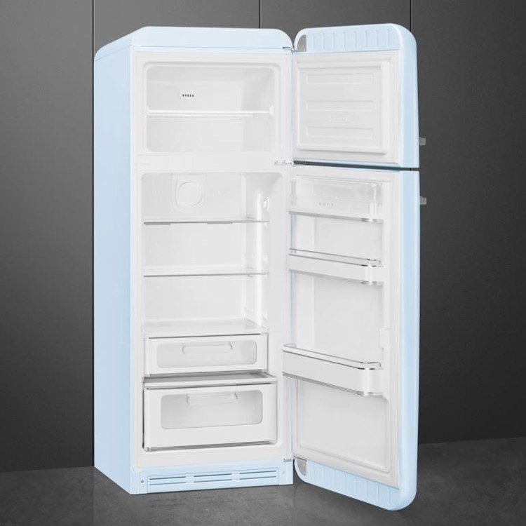 Smeg 294 Litre Fifties Style Right Hand Hinge 70/30 Fridge Freezer - Pastel Blue