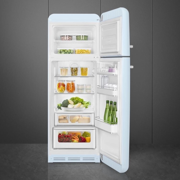 Smeg 294 Litre Fifties Style Right Hand Hinge 70/30 Fridge Freezer - Pastel Blue
