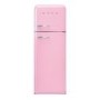 Smeg 294 Litre Fifties Style Right Hand Hinge 70/30 Fridge Freezer - Pink