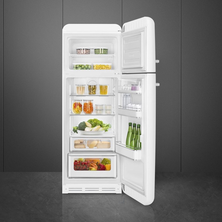 Smeg 294 Litre Fifties Style Right Hand Hinge 70/30 Fridge Freezer - White