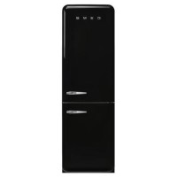 Smeg 331 Litre Fifties Style Left Right Hinge 60/40 Freestanding Fridge Freezer - Black