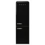 Smeg 331 Litre Fifties Style Left Right Hinge 60/40 Freestanding Fridge Freezer - Black