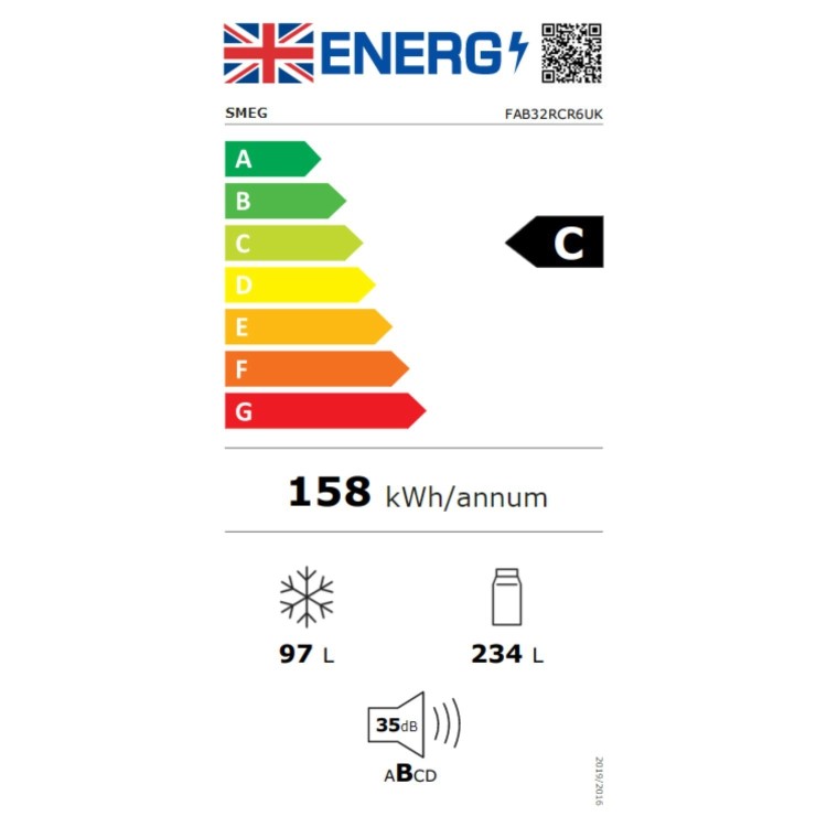 Smeg 331 Litre Fifties Style Right Hand Hinge 70/30 Fridge Freezer - Cream