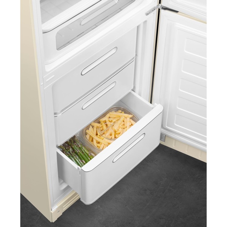 Smeg 331 Litre Fifties Style Right Hand Hinge 70/30 Fridge Freezer - Cream