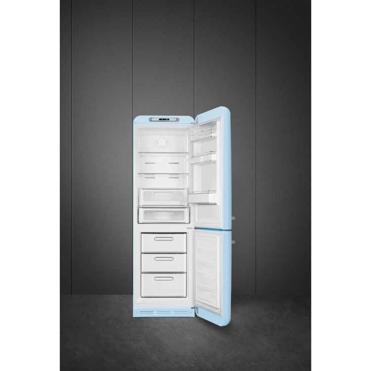 Refurbished Smeg 331 Litre Fifties Style Right Hand Hinge 70/30 Fridge Freezer - Pastel Blue