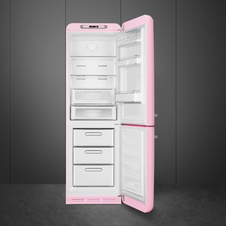 Smeg 331 Litre Fifties Style Right Hand Hinge 70/30 Fridge Freezer - Pink