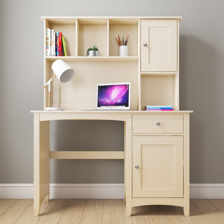 Farley 1 Drawer 1 Door Desk in Ivory/Cream