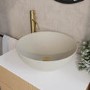 ONLY OPENED - Beige Unglazed Round Countertop Basin 410mm - Fawn 