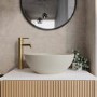 ONLY OPENED - Beige Unglazed Round Countertop Basin 410mm - Fawn 