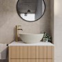 ONLY OPENED - Beige Unglazed Round Countertop Basin 410mm - Fawn 