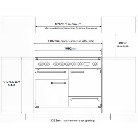 Falcon Continental 110cm Dual Fuel Range Cooker - Stainless Steel