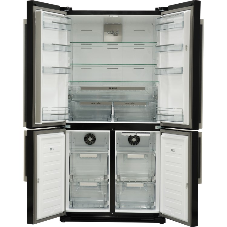 Servis FD911K 630Litre 50/50 Frost Free 4 Door American Fridge Freezer - Black