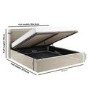 Beige Velvet Super King Ottoman Bed with Cushioned Headboard - Frida