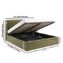 Moss Green Velvet Super King Ottoman Bed with Cushioned Headboard - Frida