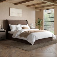 Chocolate Brown Velvet King Size Ottoman Bed with Cushioned Headboard - Frida