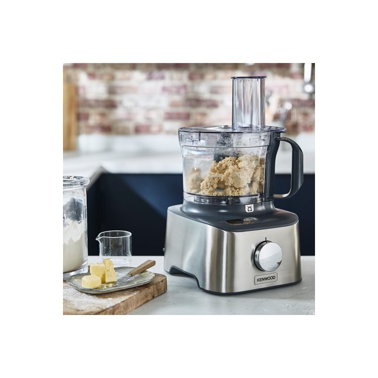 Kenwood MultiPro Compact+ 5-in-1 Food Processor with Blender and Built-In Scales - Stainless Steel