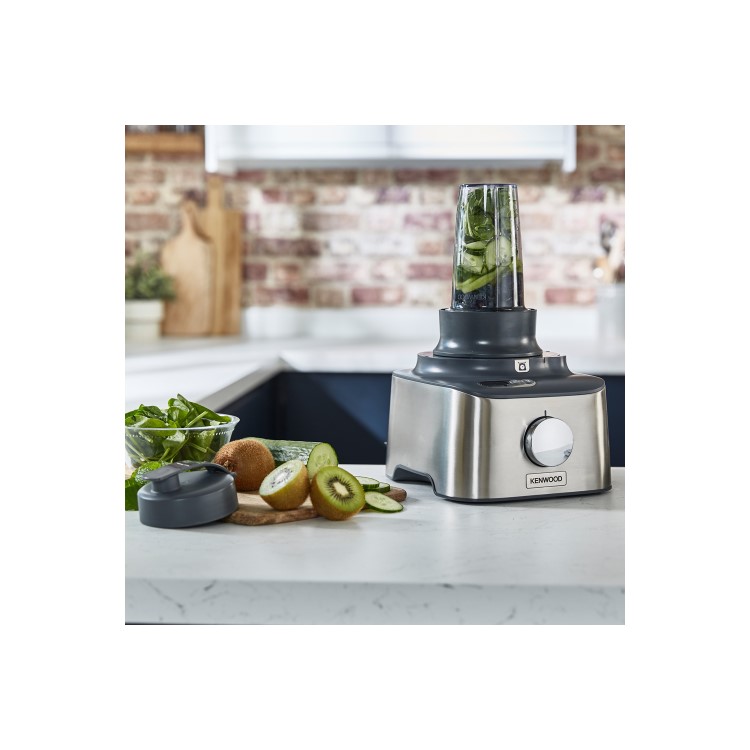 Kenwood MultiPro Compact+ 5-in-1 Food Processor with Blender and Built-In Scales - Stainless Steel