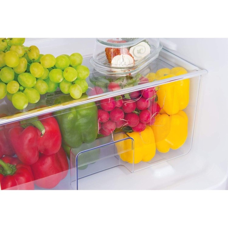 Refurbished Amica FDR2213B Freestanding 252 Litre 70/30 Fridge Freezer Black