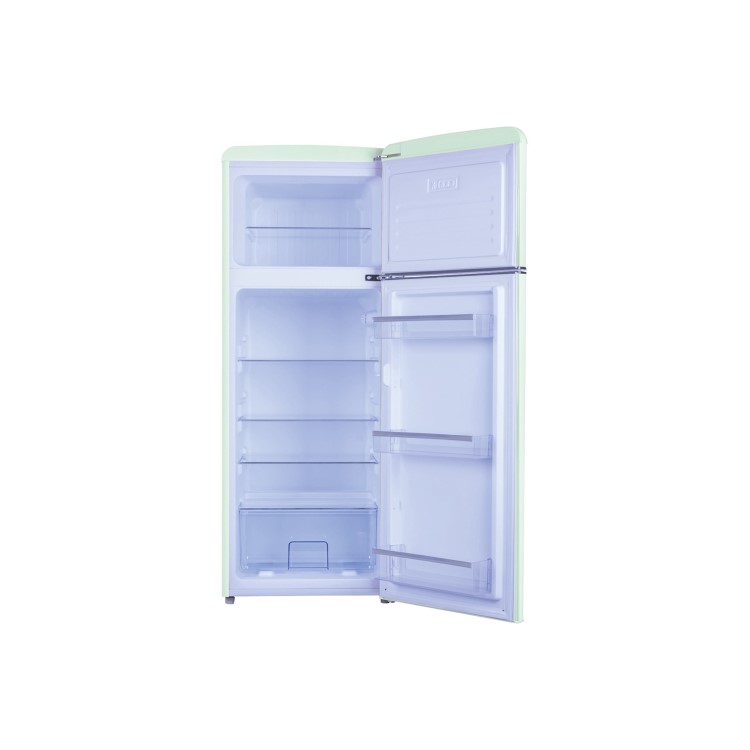 Amica FDR2213DEB 144x55cm 208L Freestanding Top Mount Fridge Freezer - Mint Green