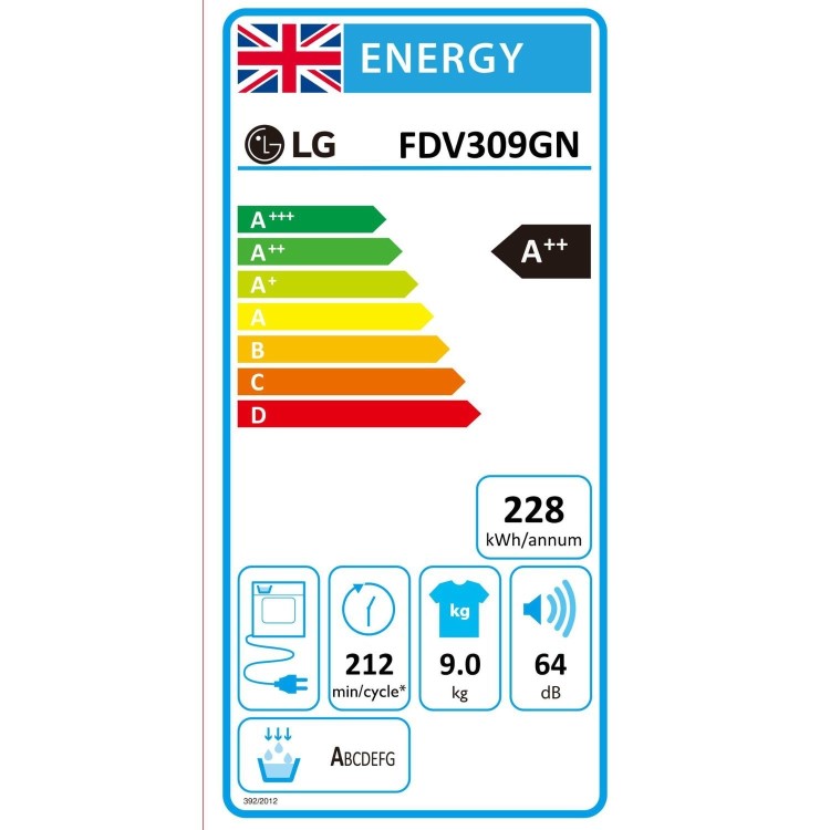 LG   9kg Heat Pump Tumble Dryer - Slate Grey