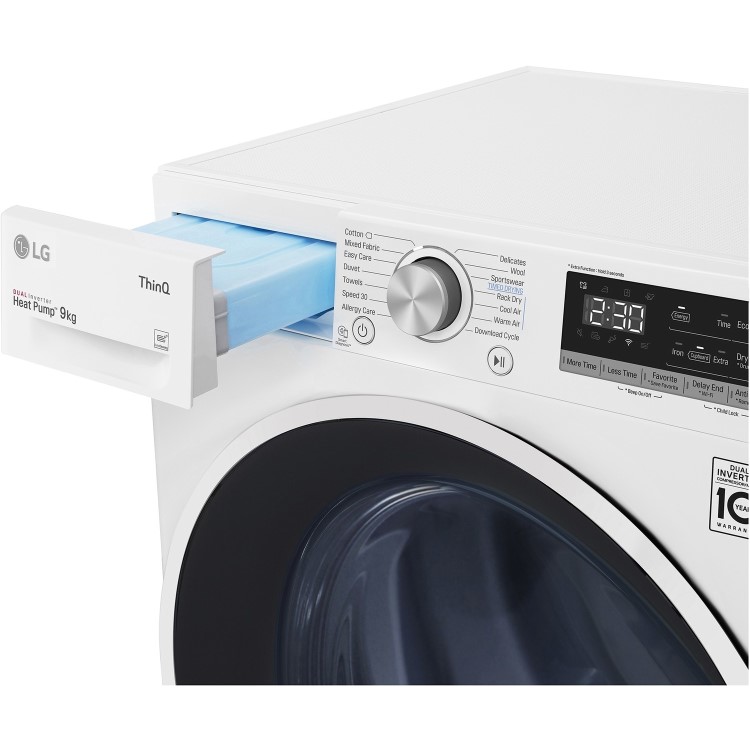Refurbished LG FDV309W Freestanding Heat Pump 9KG Tumble Dryer White