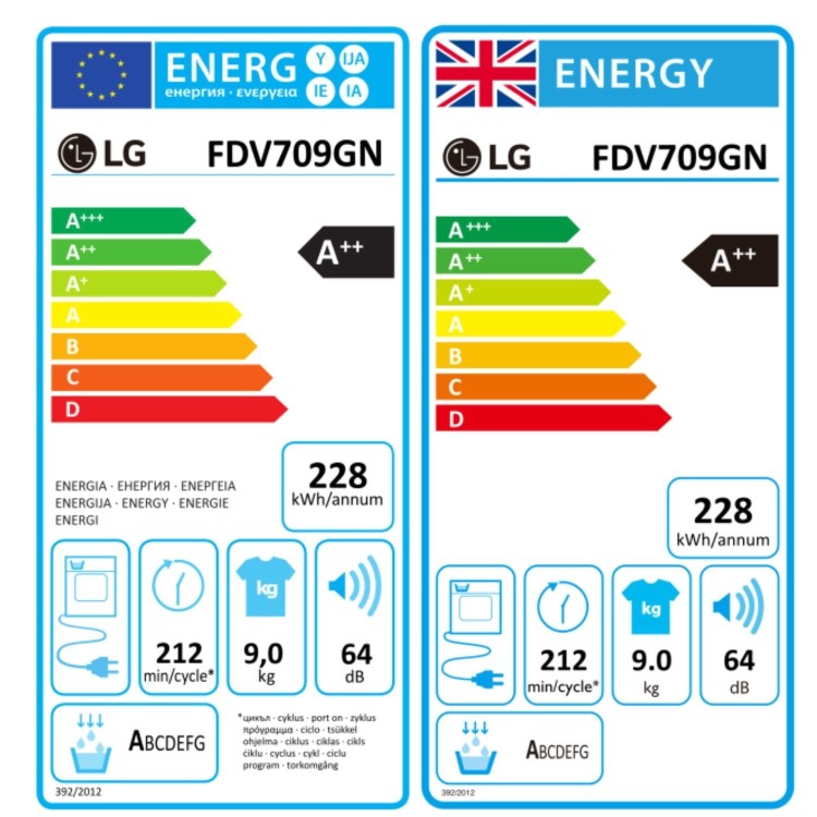 LG V7 Series 9kg Heat Pump Tumble Dryer - Graphite