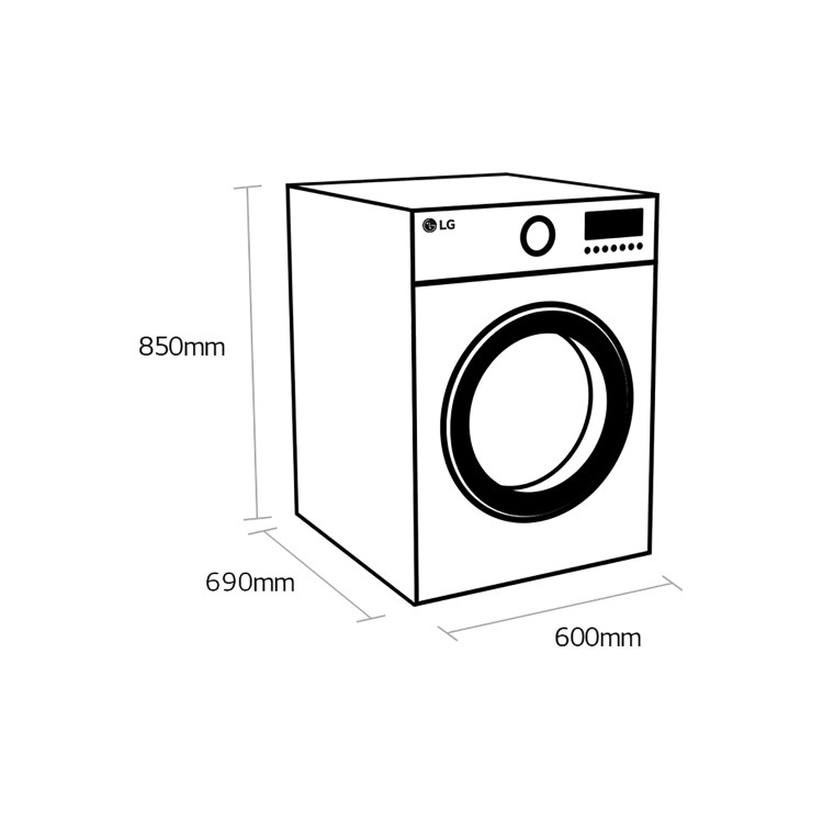 LG V7 Series 9kg Heat Pump Tumble Dryer - White