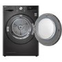Refurbished LG EcoHybrid FDV909B Freestanding Heat Pump 9KG Tumble Dryer Black Steel