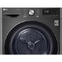 Refurbished LG EcoHybrid FDV909B Freestanding Heat Pump 9KG Tumble Dryer Black Steel