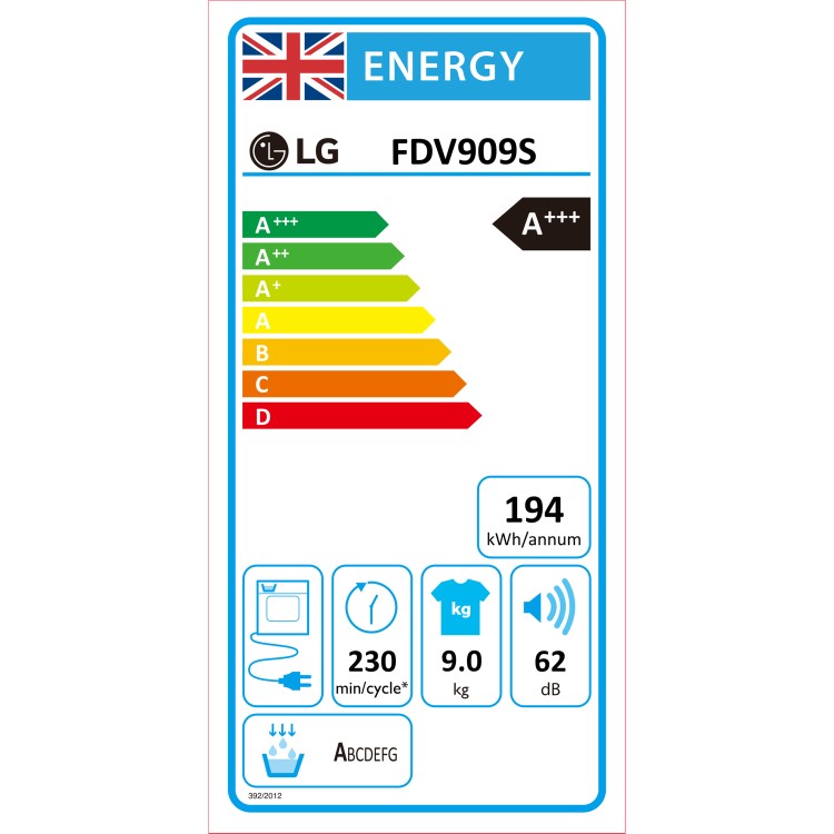 LG EcoHybrid 9kg Freestanding Heat Pump Tumble Dryer - Graphite