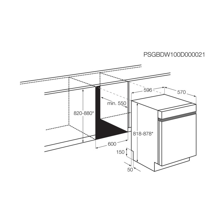 AEG FEB52600ZM 13 Place Semi Integrated Dishwasher - Stainless Steel Control Panel