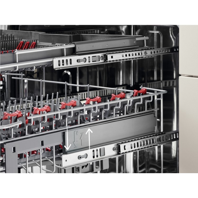 AEG Series 6000 SatelliteClean Semi-Integrated Dishwasher - C-Rated, Silver control panel