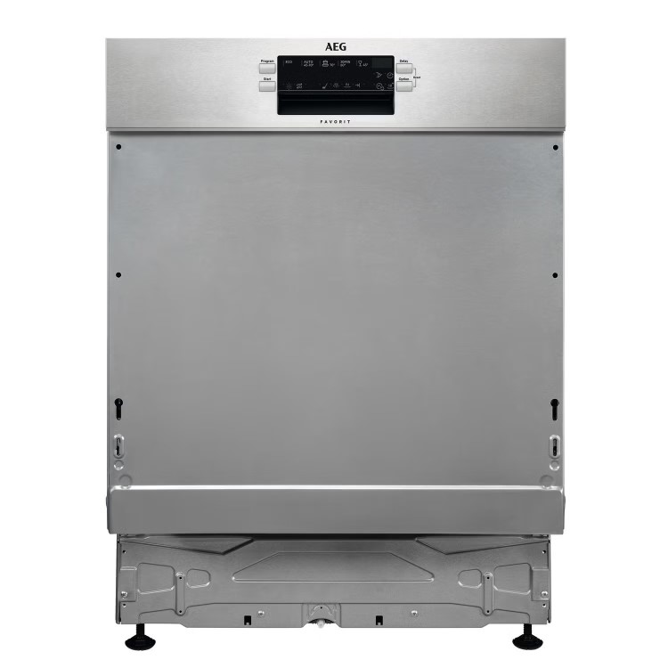 AEG Series 6000 SatelliteClean Semi-Integrated Dishwasher - C-Rated, Silver control panel